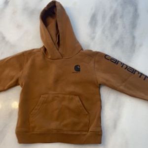 Carhatt Hoodie Little Boys Medium 4-5 Dark Brown Hooded Pullover Sweatshirt